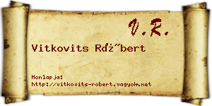 Vitkovits Róbert névjegykártya